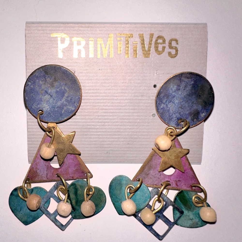 Vintage geometric dangle earrings $5
